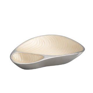 Nambe Earth Cornsilk 1 1/2 Quart Shrimp/Sauce Bowl, 10 Inch by 14 Inch by 3 1/2 Inch Kitchen & Dining