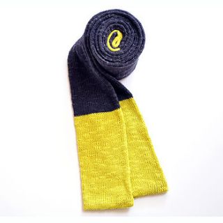 skinny colour block knitted scarf by skinny scarf