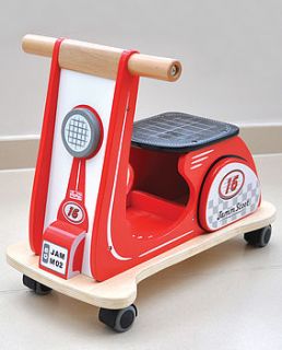 wooden ride on scooter by jammtoys