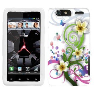 Motorola Droid Razr MAXX Tropical Flower on White Cover Cell Phones & Accessories