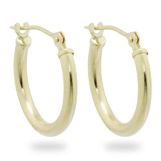 Gioelli 14k Yellow Gold Polished U shaped Hoop Earrings Gold Earrings