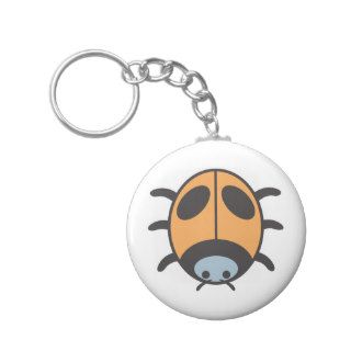 Cool Orange Lady Bug Cartoon Key Chain
