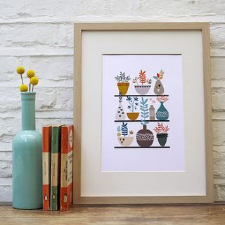 flora and succulents illustrated print by paper moon