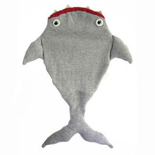 knitted shark fancy dress tail by the miniature knit shop