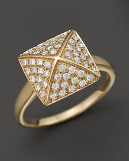 Diamond Pav Pyramid Ring in 14K Yellow Gold, 0.45 ct. t.w.'s