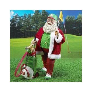 Fabriche Santa Claus Golfer with Golf Bag  Holiday Figurines  