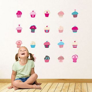 girls cupcakes wall stickers by parkins interiors