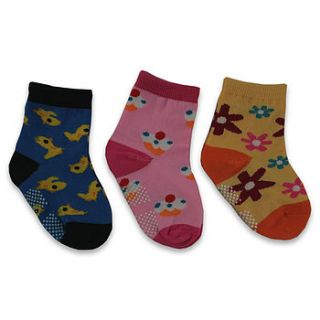 ice cream set of three baby and toddler socks by snuggle feet