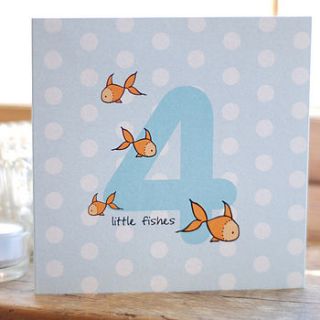fourth birthday little fishes card by mooks design