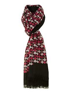Marella Gordon printed scarf with frayed edge Pink