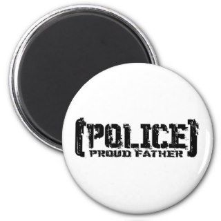 Proud Father   POLICE Tattered Refrigerator Magnet