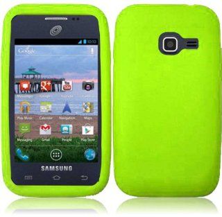 For Samsung Galaxy Centura S738C Silicone Jelly Skin Cover Case Neon Green Accessory Cell Phones & Accessories
