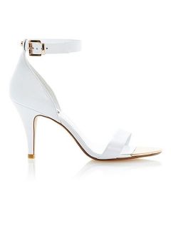 Dune Hunnie leather ankle strap heeled sandals