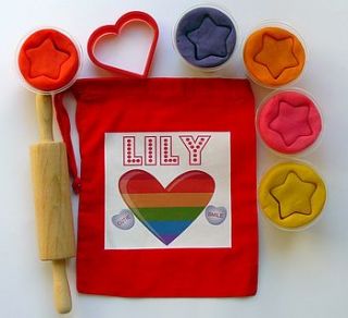 'i heart squishy' personalised play putty bag by squishy