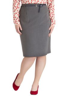Land the Job Skirt in Grey   Plus Size  Mod Retro Vintage Skirts