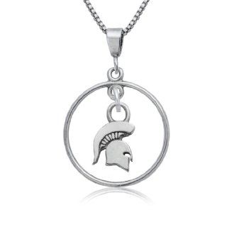 Sterling Silver Open Drop Michigan State Necklace  Sports Fan Necklaces  Sports & Outdoors