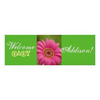Pink "Flower Child" Baby Shower Banner Posters