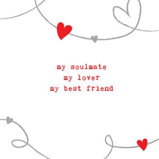 soulmate, lover, best friend valentines card by megan claire