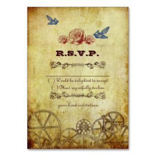 Victorian Steampunk Wedding RSVP Card Business Card Templates