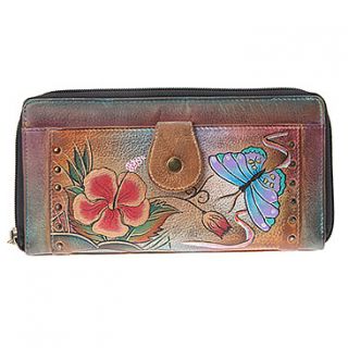 Anuschka Clutch Wallet w/ Zipper  Women's   Premium Hibiscus Antique