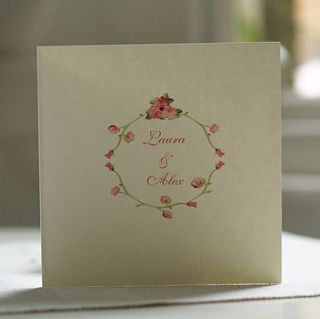 folded wreath design wedding invitations by beautiful day