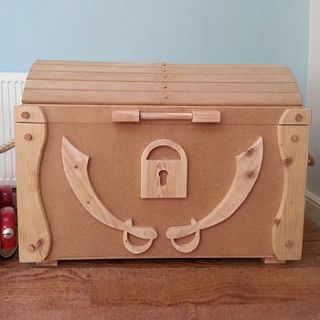 wooden pirate treasure chest toy box by udderly moonique