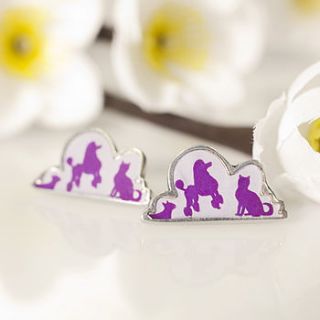 raining cats and dogs stud earrings by very beryl