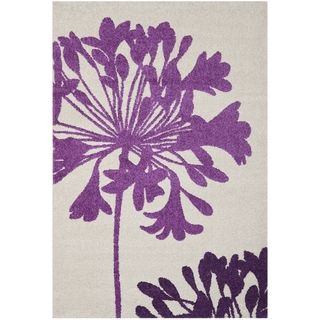 Purple Flower Safavieh Porcello Ivory Rug (4' x 5' 7) Safavieh 3x5   4x6 Rugs