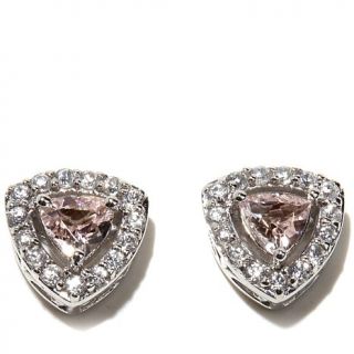 Victoria Wieck 1.4ct Peach Morganite and White Zircon 14K Stud Earrings