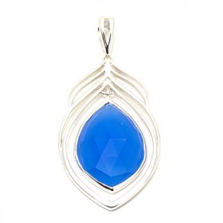 Himalayan Gems™ Chalcedony "Feather" Sterling Silver Pendant