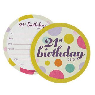 21st birthday (8 coaster invitations) by aliroo