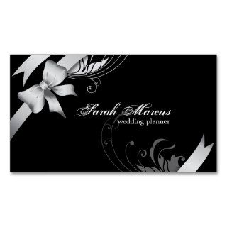 Wedding Planner Elegant Business Card Silve Ribbon