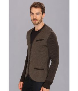 John Varvatos Collection Reversed Woven Sweater Jacket Deep Olive