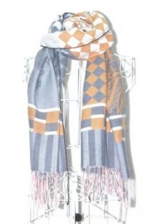 Icon Fashion Scarves For Women Plaid Soft Shawls And Wraps (Pale Grey)