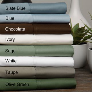 Egyptian Cotton Sateen 630 Thread Count Solid 4 piece Sheet Set Sheets