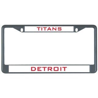 Detroit Metal License Plate Frame in Black 'Titans'  Sports Fan License Plate Frames  Sports & Outdoors