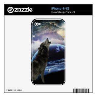 wolf and moon decals for iPhone 4S