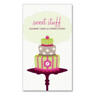 CUTE BUSINESS CARD sweet cake bakery lime pink