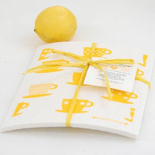set of yellow dish cloths by jangneus