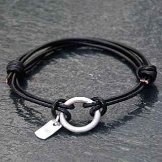 men's leather adjustable bracelet by penelopetom direct ltd