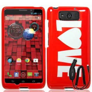 MOTOROLA DROID ULTRA XT1080 RED WHITE LOVE COVER SNAP ON HARD CASE + FREE CAR CHARGER from [ACCESSORY ARENA] Cell Phones & Accessories