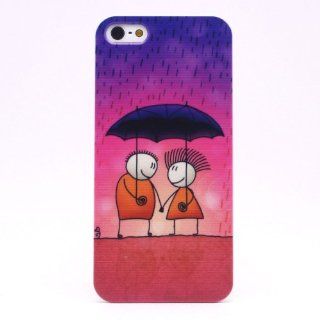 Pinlong Cartoon Cute Lovers Umbrella Hard Back Shield Case Cover for iPhone 5 Cell Phones & Accessories