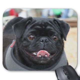 Black Pug Dog Mousepad