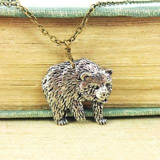 bear necklace pendant by wild life designs