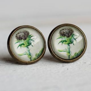 thistle earrings by silk purse, sow's ear