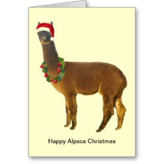 Alpaca Santa Greeting Card