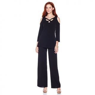 Slinky® Brand Cold Shoulder Tunic with Pants Set