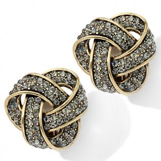 Heidi Daus "Forget Me Knot" Crystal Button Earrings