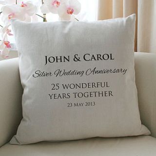silver wedding anniversary cushion by a type of design