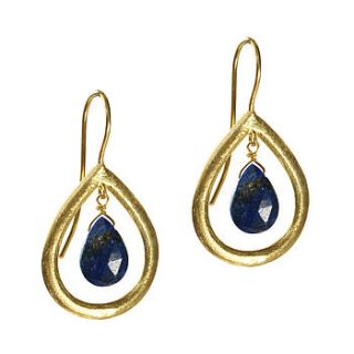 marisa earrings gold and lapis by flora bee
